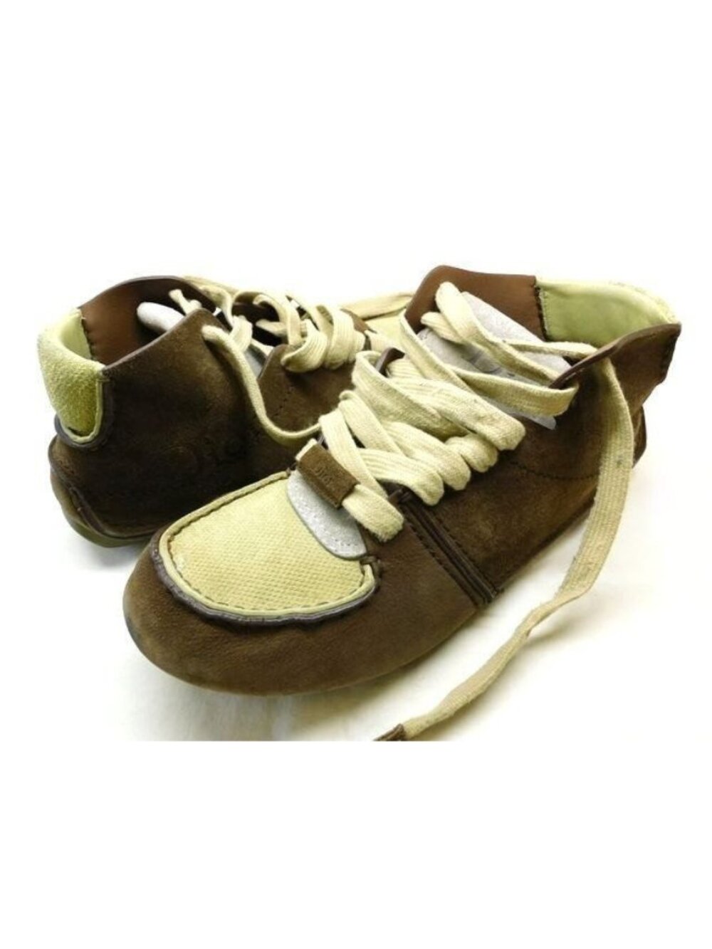 Dior Roadie Leather Low Cut Boots Lace Shoes Brown